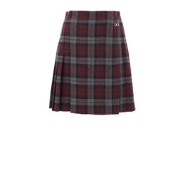 Dolce & Gabbana Bordeaux Wool Mini Skirt