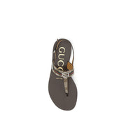 Gucci Brown Calf Leather Bos Taurus Sandals
