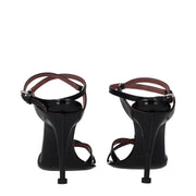 Premiata Black Leather Stiletto Heel Sandals