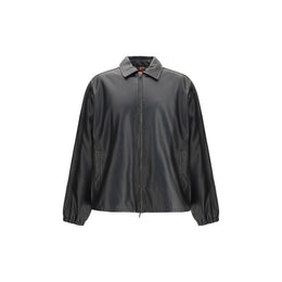 Diesel Black Polyester Biker Jacket