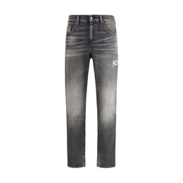 Diesel Gray Cotton Relaxed Fit Jeans