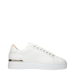 Philipp Plein White Leather Low Top Sneakers