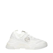 Philipp Plein White Fabric Chunky Sneakers