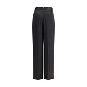 SA SU PHI Black Silk Casual Pants