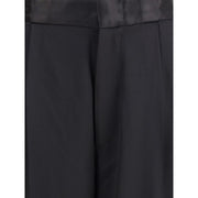 SA SU PHI Black Silk Casual Pants