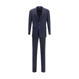 Giorgio Armani Blue Fleece Wool Two-Piece Suit