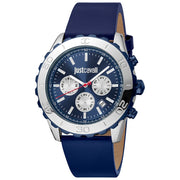 Just Cavalli Blue Leather Sport Watch