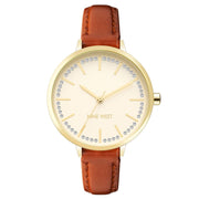 Nine West Brown Leather Dress Watch