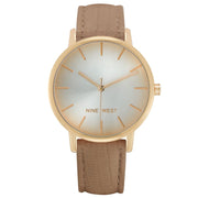 Nine West Brown Leather Dress Watch