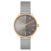 Nine West Gray Stainless Steel Bracelet Watch