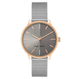 Nine West Gray Stainless Steel Bracelet Watch