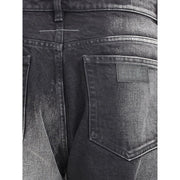 MM6 Black Cotton Straight-Leg Jeans