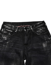 Emporio Armani Black Washed Slim Fit Men Denim Cotton Jeans
