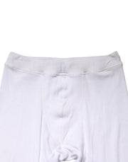 Dolce & Gabbana White Cotton Mid Waist Tights Leggings Pants