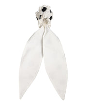 Dolce & Gabbana Scrunchie White Cotton Polka Dot Scarf Tie Accessory Hair