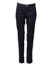 Domenico Tagliente Dark Blue Cotton Skinny Men Trouser Pants