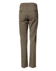 Dondup Beige Cotton Stretch Straight Chino Men Trouser Pants
