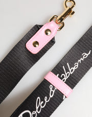 Dolce & Gabbana Strap Black Pink Canvas Heart Logo Bag Accessory Shoulder