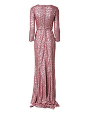 Dolce & Gabbana Pink Sequinned Mermaid Long Gown Dress