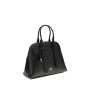 PINKO Black Calf Leather Bos Taurus Shoulder Bag