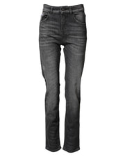 Dolce & Gabbana Gray High Waist Cotton Skinny Denim Jeans