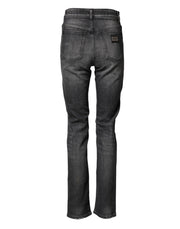 Dolce & Gabbana Gray High Waist Cotton Skinny Denim Jeans