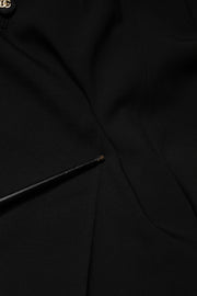 Dolce & Gabbana Black Wool Blend Straight High Waist Pants