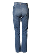 Dolce & Gabbana Blue Distressed Washed Cotton Denim Jeans