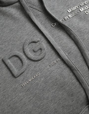 Dolce & Gabbana Gray Logo Cotton Hooded Sweatshirt Sweater