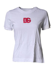 Dolce & Gabbana White DG Logo Crew Neck Short Sleeves T-shirt