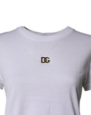 Dolce & Gabbana White DG Logo Crew Neck Short Sleeves  T-shirt