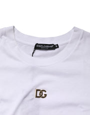 Dolce & Gabbana White DG Logo Crew Neck Short Sleeves  T-shirt