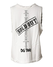 Dolce & Gabbana White Graphic CrewNeck Sleeveless Tank T-shirt