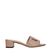 Dolce & Gabbana Pink Leather Flat Sandals