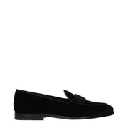 Dolce & Gabbana Black Velvet Slip-On Loafers