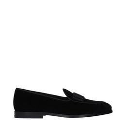 Dolce & Gabbana Black Velvet Slip-On Loafers