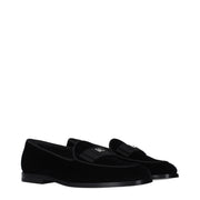 Dolce & Gabbana Black Velvet Slip-On Loafers