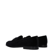 Dolce & Gabbana Black Velvet Slip-On Loafers