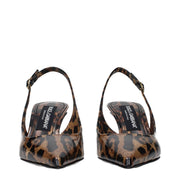 Dolce & Gabbana Brown Leather Stiletto Heel Sandals