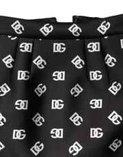 Dolce & Gabbana Black Dg Logo Pencil Cut High Waist Mini Skirt