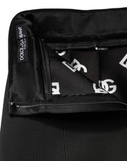 Dolce & Gabbana Black Nylon Pencil Cut High Waist Mini Skirt