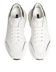 Dolce & Gabbana White Silver Daymaster Low Top Sneakers Shoes