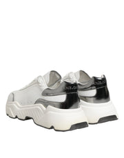 Dolce & Gabbana White Silver Daymaster Low Top Sneakers Shoes