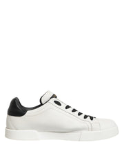 Dolce & Gabbana White Black Crown Low Top Sneakers Men  Shoes