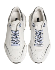 Dolce & Gabbana White Silver Daymaster Low Top Sneakers Shoes