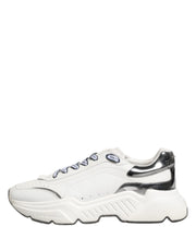 Dolce & Gabbana White Silver Daymaster Low Top Sneakers Shoes