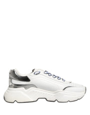 Dolce & Gabbana White Silver Daymaster Low Top Sneakers Shoes
