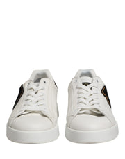 Dolce & Gabbana White Leather DG Logo Low Top Sneakers Shoes