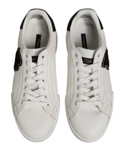 Dolce & Gabbana White Leather DG Logo Low Top Sneakers Shoes
