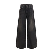 Diesel Black Cotton Relaxed Fit Jeans